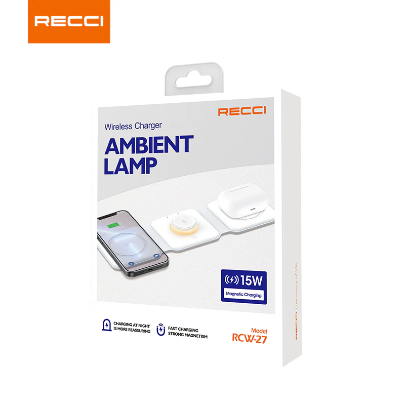 Recci RCW-27 3 In 1 Night Light Wireless Charger — Afficher l'image 4