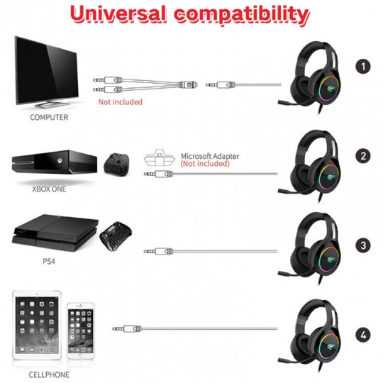 Casque Micro Havit Gamer H2232D RGB — Afficher l'image 2