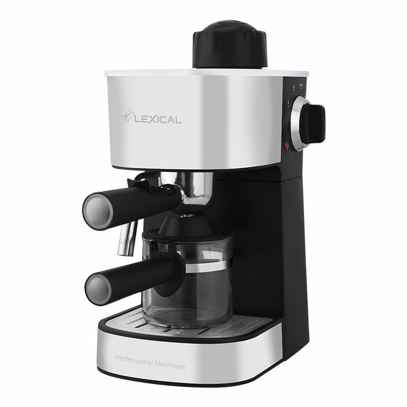 Machine à café Cafetière expresso Avec mousseur à lait Inox LEM-0601