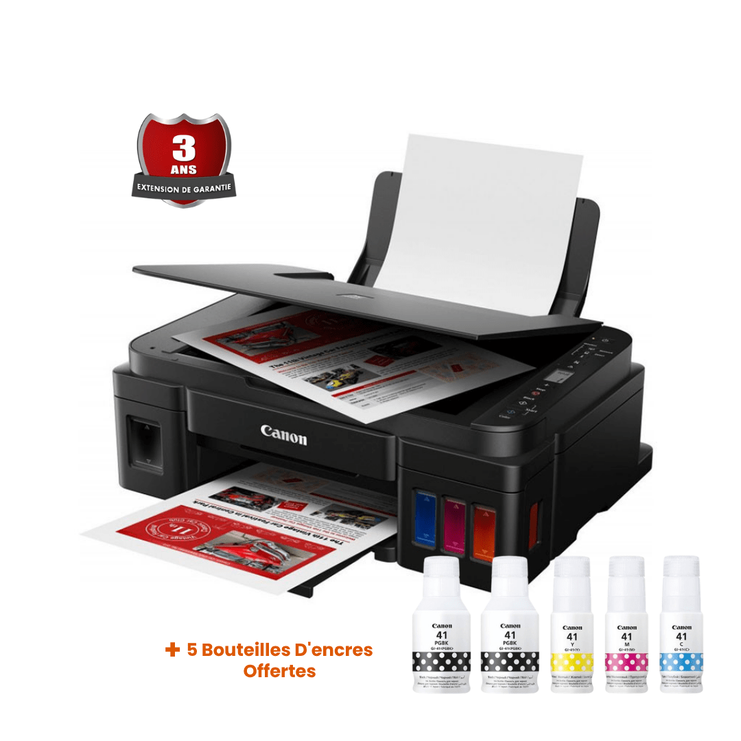Imprimante 3-en-1 Canon Pixma G2420 + 5 bouteilles d’encre
