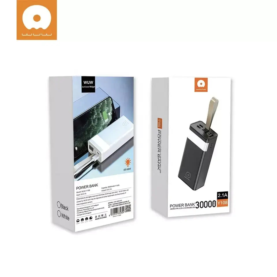 Power Bank WUW-Y108 2USB 2.1A 30000mah — Afficher l'image 2