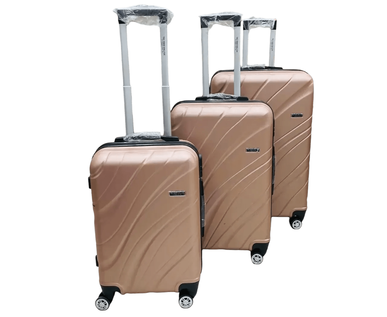 série de 3 valises TEC TAKE incassables Rose saumon