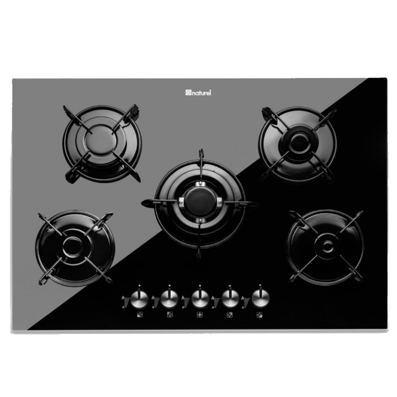 Plaque de Cuisson Encastrable Naturel ALFA A7501 CSD2 5 Feux 75Cm Noir