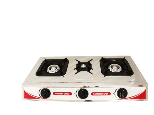 Réchaud à Gaz 3 Feux Inox Général Gold