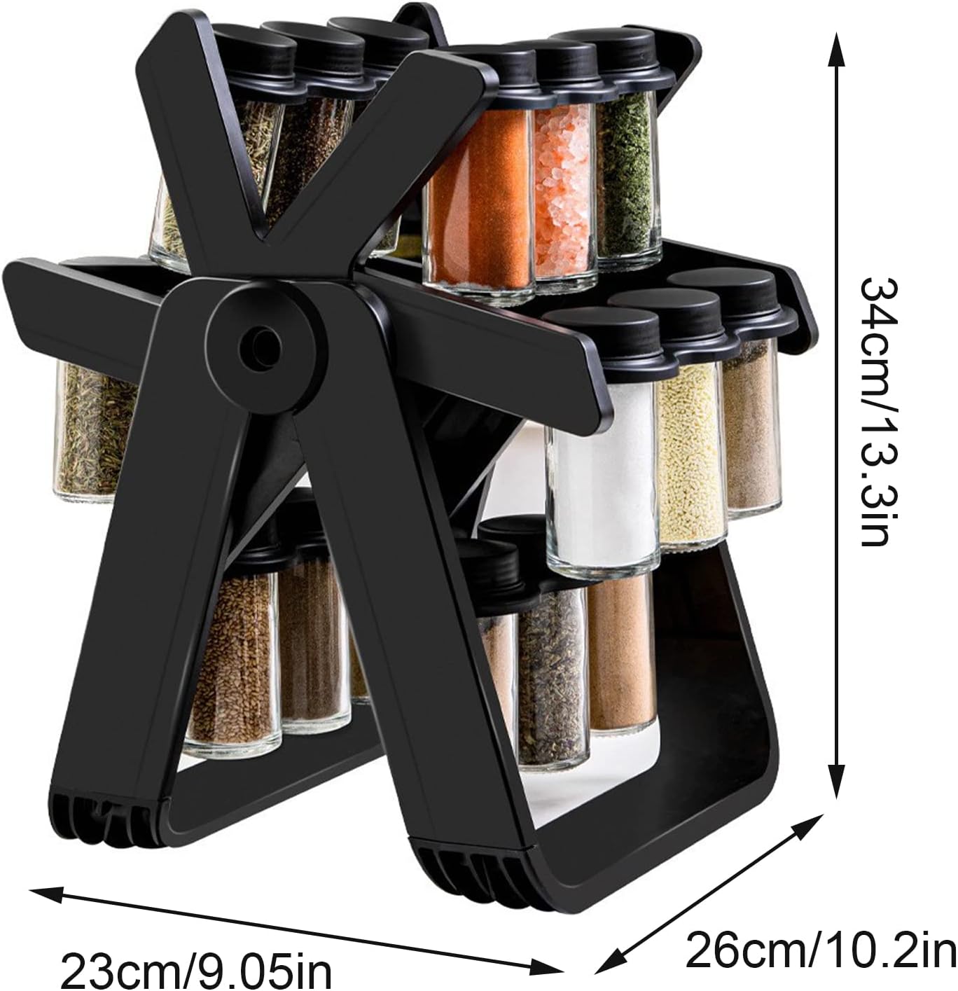 Set Portes Épices Rotatif avec 18 Pots en verre — Afficher l'image 5
