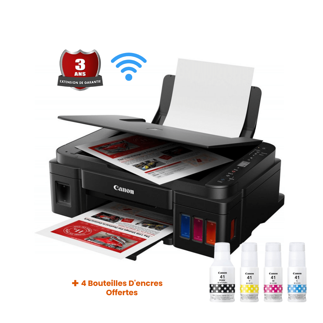 Imprimante à réservoir intégré Canon PIXMA 3en1 WiFi G3410