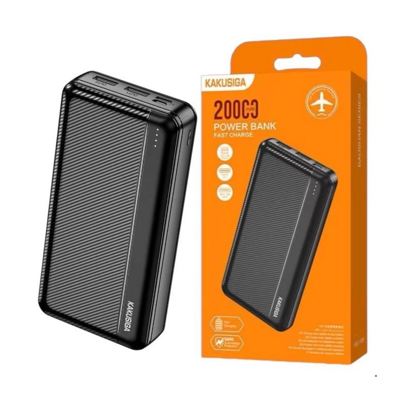 Power Bank KAKUSIGA KSC-1085 20000 mAh - Noir — Afficher l'image 2