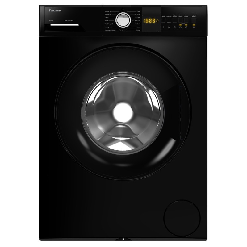 Machine à Laver Frontale Focus 8Kg Noir F-1208B