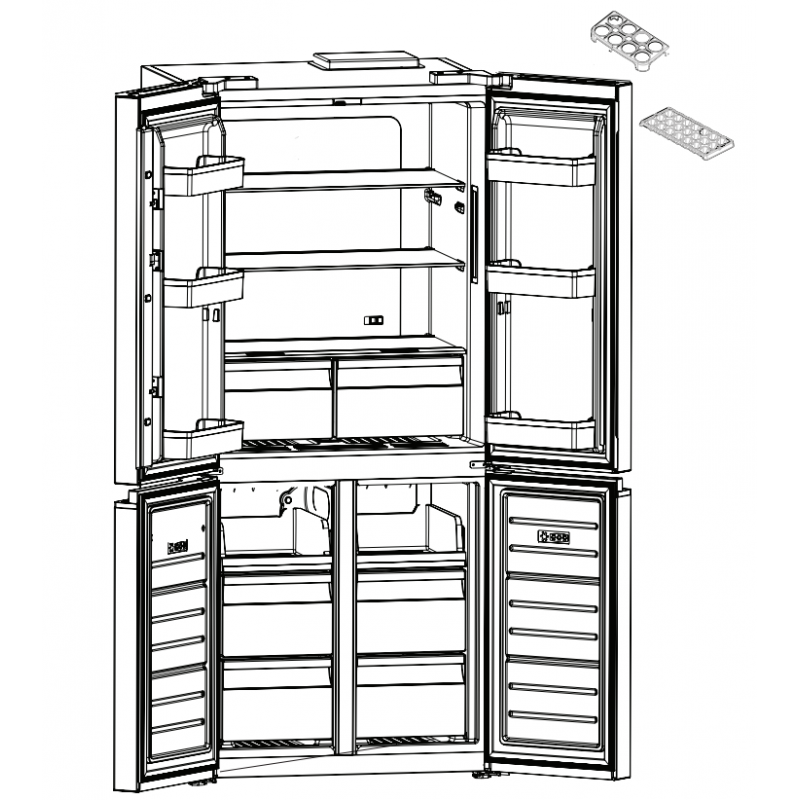 Réfrigérateur Side By Side FOCUS 4 Portes Inox SMART.6300 — عرض الصورة 2