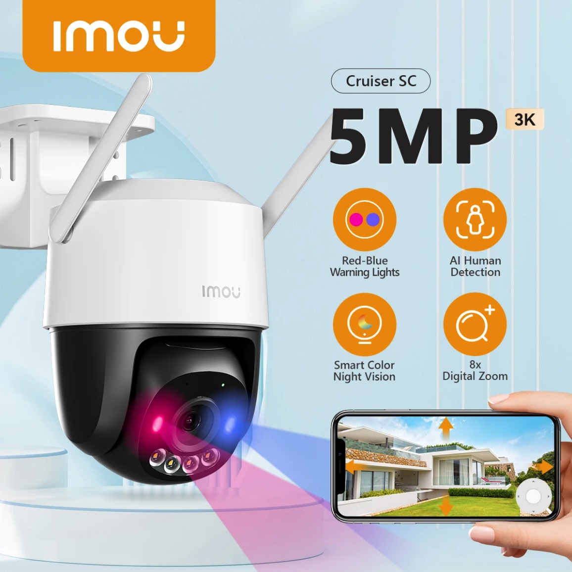 Caméra IMOU Sans Fil 5MP Cruiser SC 4G — عرض الصورة 2