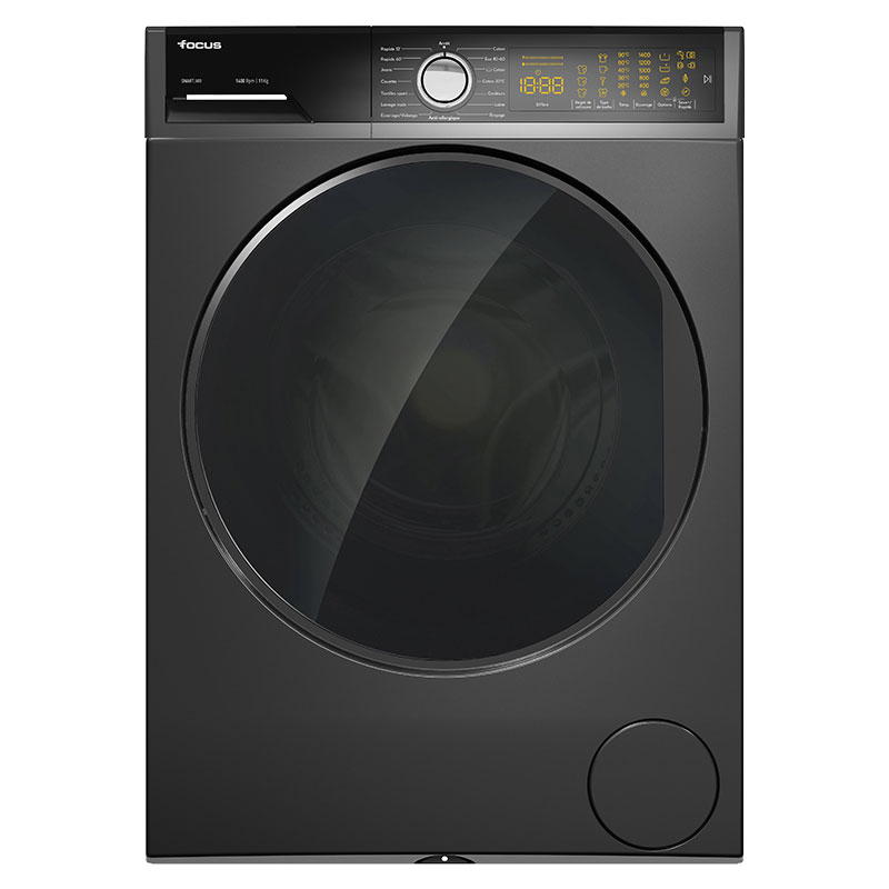 Machine à Laver Frontale Focus 11Kg Inverter Dark Inox SMART-1411
