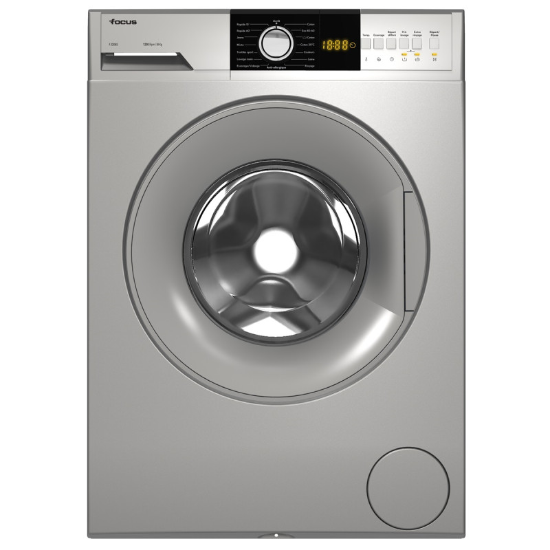 Machine à Laver Frontale Focus 8Kg Silver F-1208S