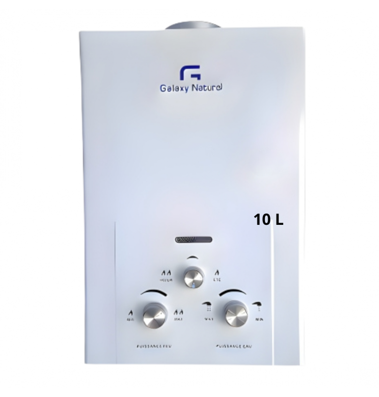Chauffe Bain GALAXY NATUREL 10L Gaz de Ville Blanc 10L-1-GN