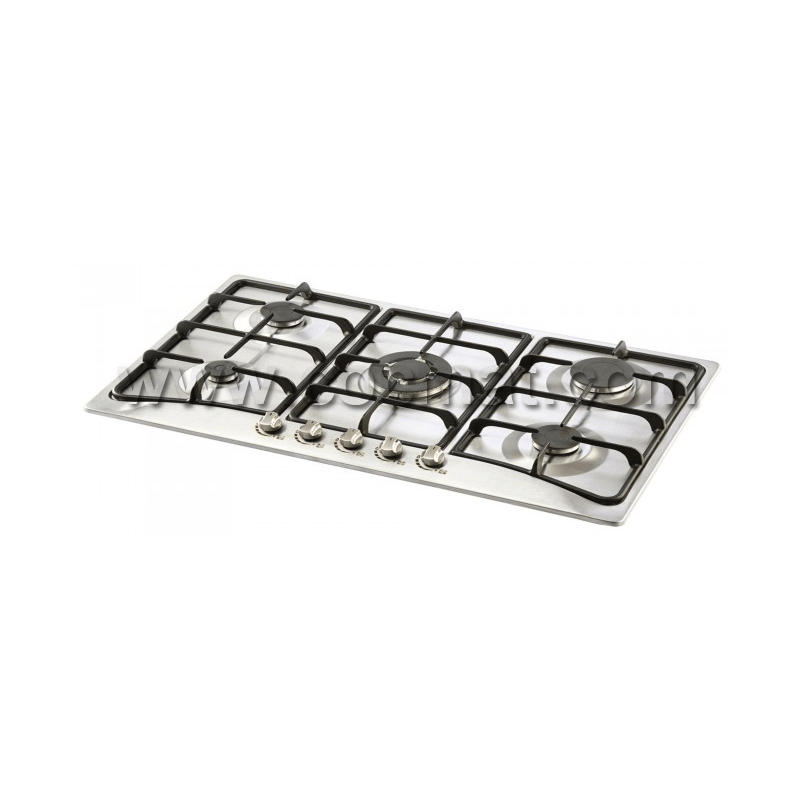 Plaque de Cuisson Encastrable Elleti 5 Feux Inox - Fonte Métallisée