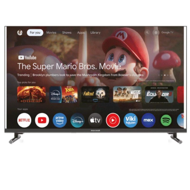 Tv Maxwell 55" QLED 4K Smart Google TV Récepteur Intégré avec barre de son MAX-QA55MG60