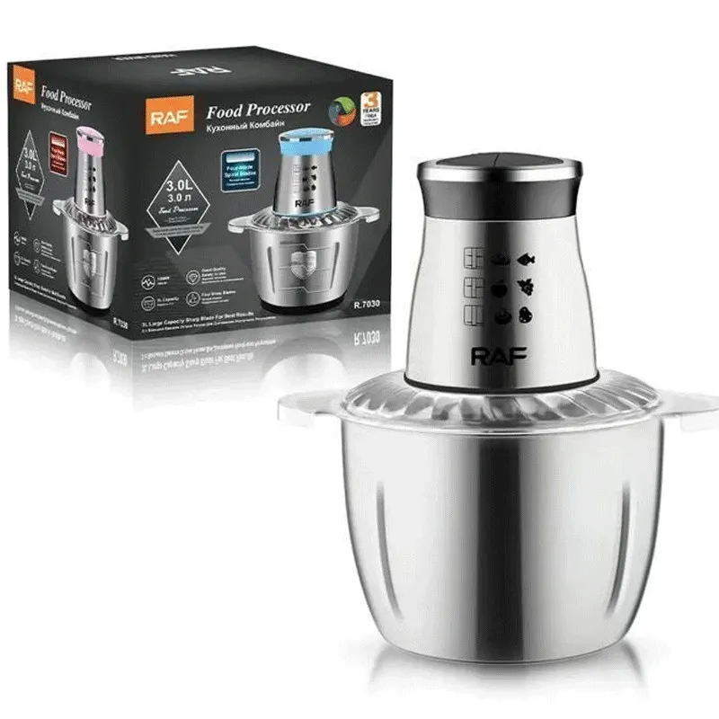 Hachoir Électrique RAF 1000W 3L Inox R.7030