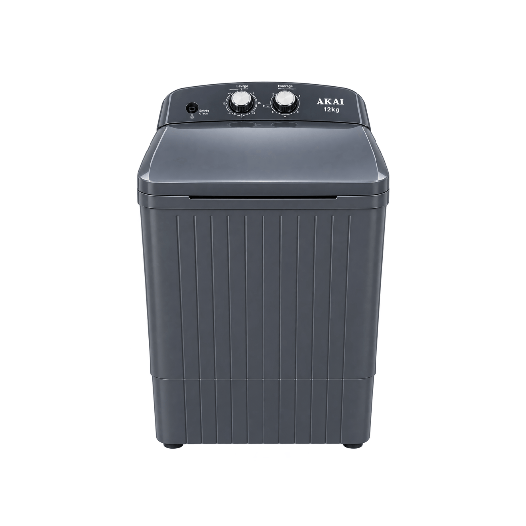 Machine à Laver Semi Automatique AKAI 12 Kg Silver